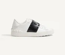 Sneakers Rockstud Untitled Aus Kalbsleder Mit Farblich Abgestimmten Nieten Frau WEISS/ SCHWARZ