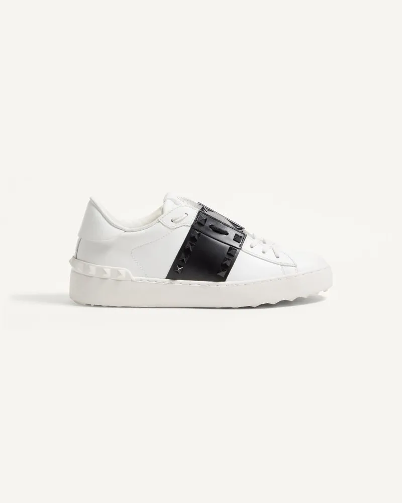 Valentino Garavani Sneakers Rockstud Untitled Aus Kalbsleder Mit Farblich Abgestimmten Nieten Frau WEISS/ SCHWARZ Weiss