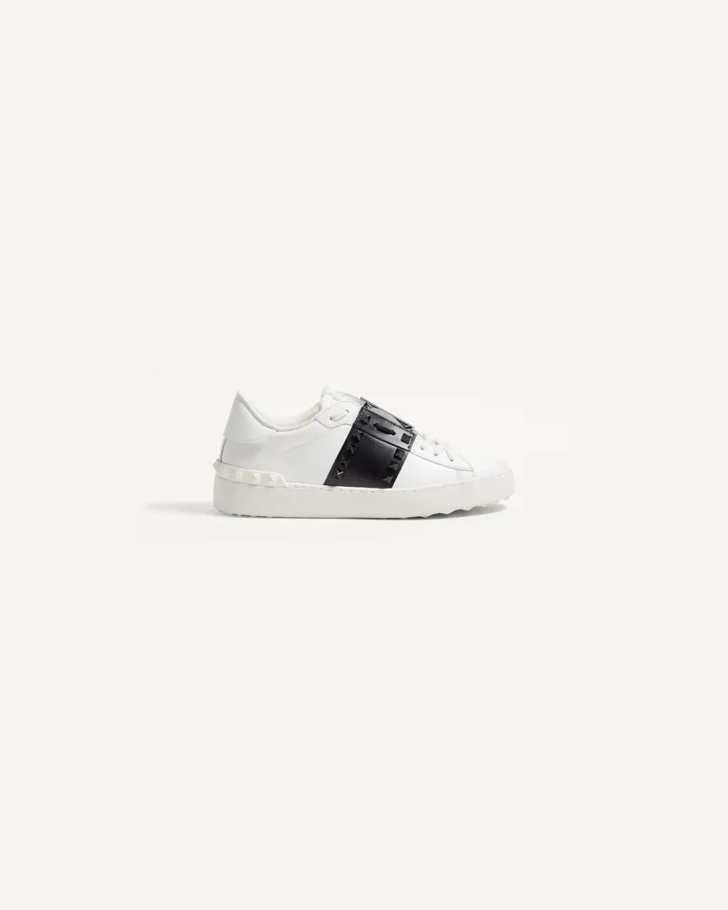 Valentino Garavani Sneakers Rockstud Untitled Aus Kalbsleder Mit Farblich Abgestimmten Nieten Frau WEISS/ SCHWARZ Weiss