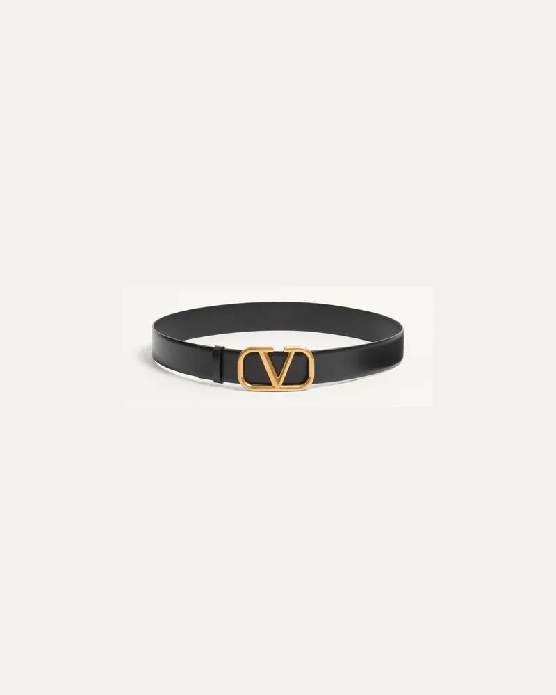 Valentino Garavani Gürtel Vlogo Signature Aus Kalbsleder 40 Mm Mann SCHWARZ Schwarz