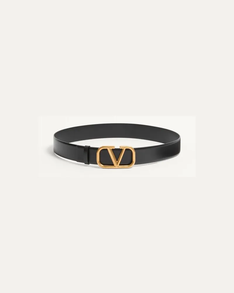 Valentino Garavani Gürtel Vlogo Signature Aus Kalbsleder 40 Mm Mann SCHWARZ Schwarz