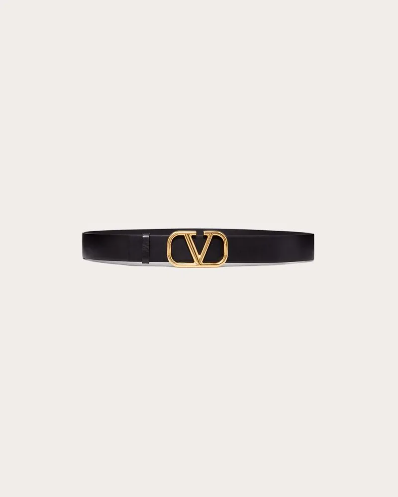 Valentino Garavani Gürtel Vlogo Signature Aus Kalbsleder 40 Mm Mann SCHWARZ Schwarz