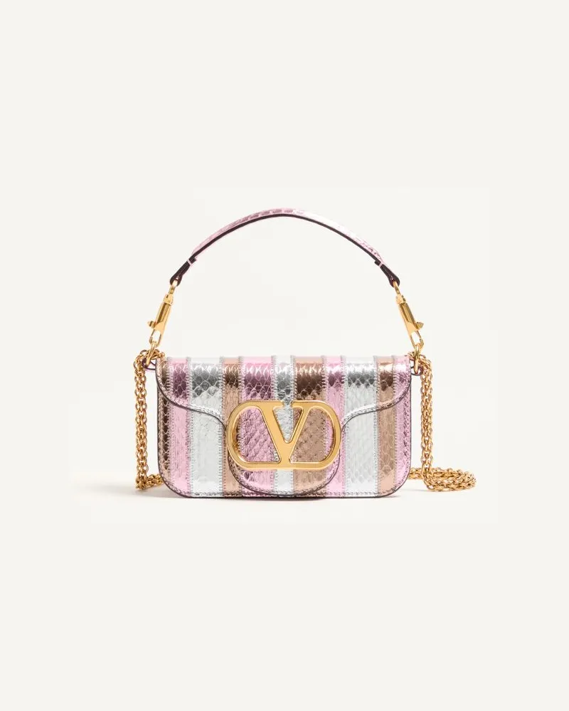 Valentino Garavani Kleine Valentino Garavani Locò Schultertasche Aus Laminiertem Elaphe Frau MULTICOLOR Multicolor