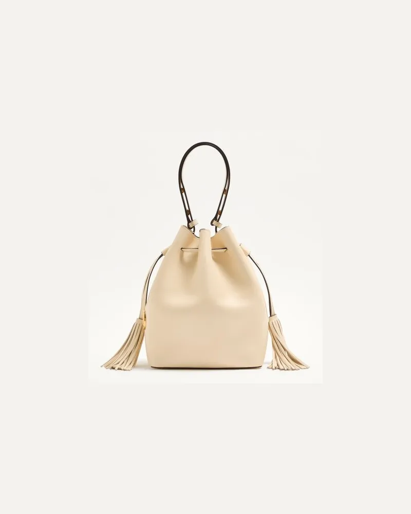 Valentino Garavani Mittelgroße Valentino Garavani So Seau Bucket Bag aus Leder Frau BUTTER Butter