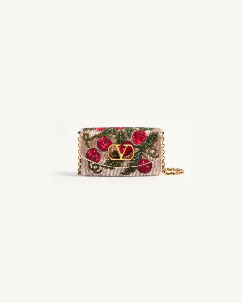 Valentino Garavani Valentino Garavani Vain Bestickte Schulterclutch Mit Cherryfic-Motiv Frau BEIGE/MEHRFARBIG Beige