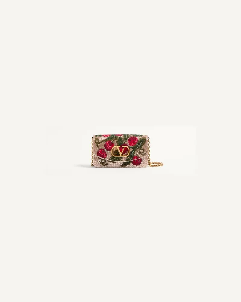 Valentino Garavani Valentino Garavani Vain Bestickte Schulterclutch Mit Cherryfic-Motiv Frau BEIGE/MEHRFARBIG Beige