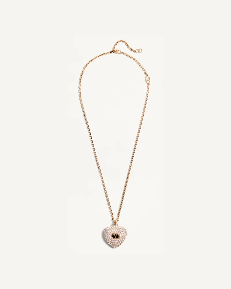 Valentino Garavani Coeur Royal Halskette Aus Metall, Emaille Und Swarovski® Kristallen Frau GOLD/SCHWARZ/CRYSTAL Gold