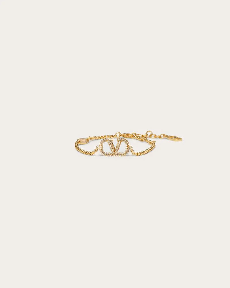 Valentino Garavani Armband Vlogo Signature Aus Metall Mit Swarovski®-Kristallen Frau GOLD Gold