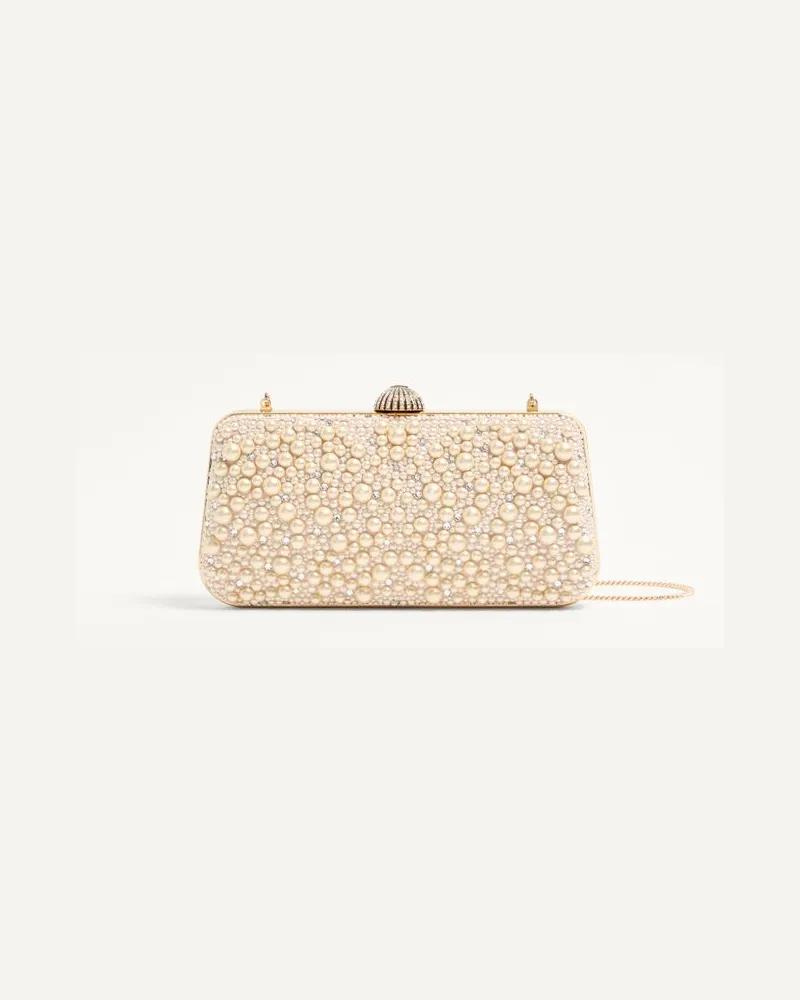 Valentino Garavani Valentino Garavani Carry Secrets Minaudière mit Perlen und Strass Frau CRYSTAL/CREME Crystal