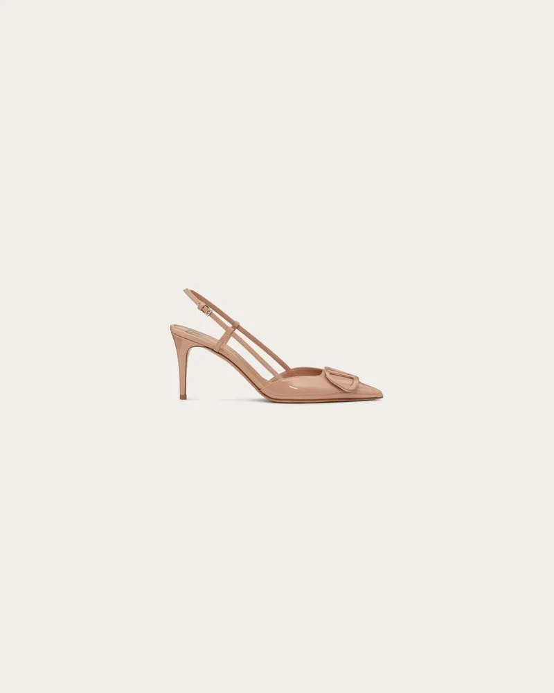 Valentino Garavani Slingback-Pumps Vlogo Signature Aus Lackleder Mit 80 Mm-Absatz Frau ROSE CANNELLE Rose
