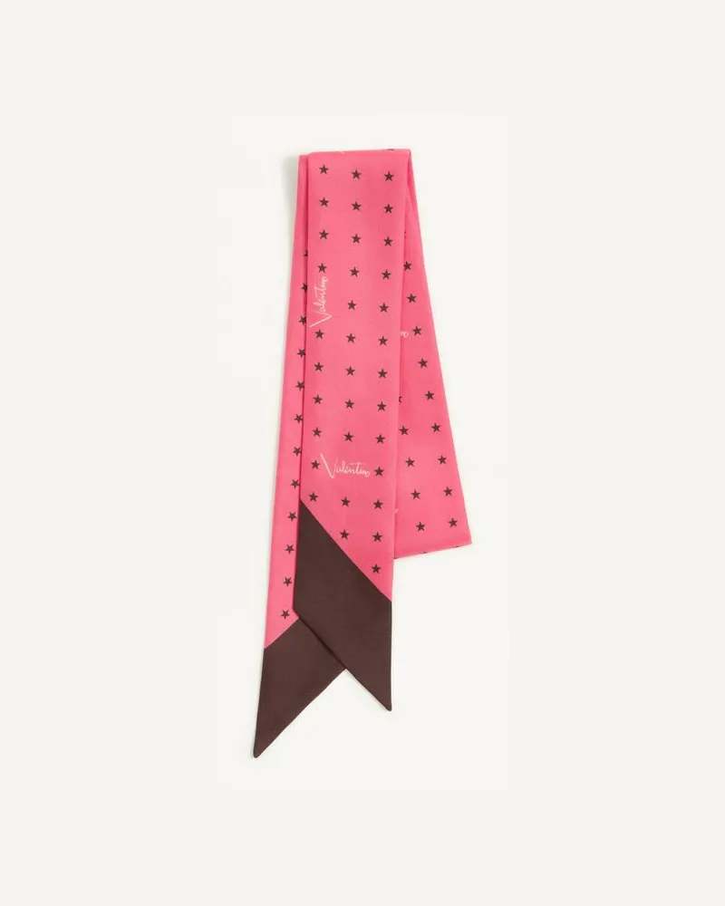 Valentino Garavani Stelline e Firma Starry Bandeau-Schal aus Seide Frau KORAL/SCHOKOLADE Koral