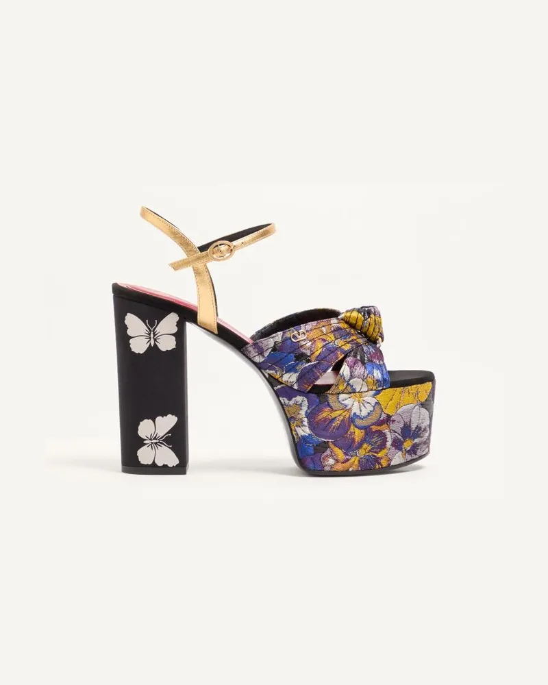 Valentino Garavani Crasher Plateausandalen aus Après L'Hiver Jacquardstoff, 125 mm Frau MULTICOLOR Multicolor