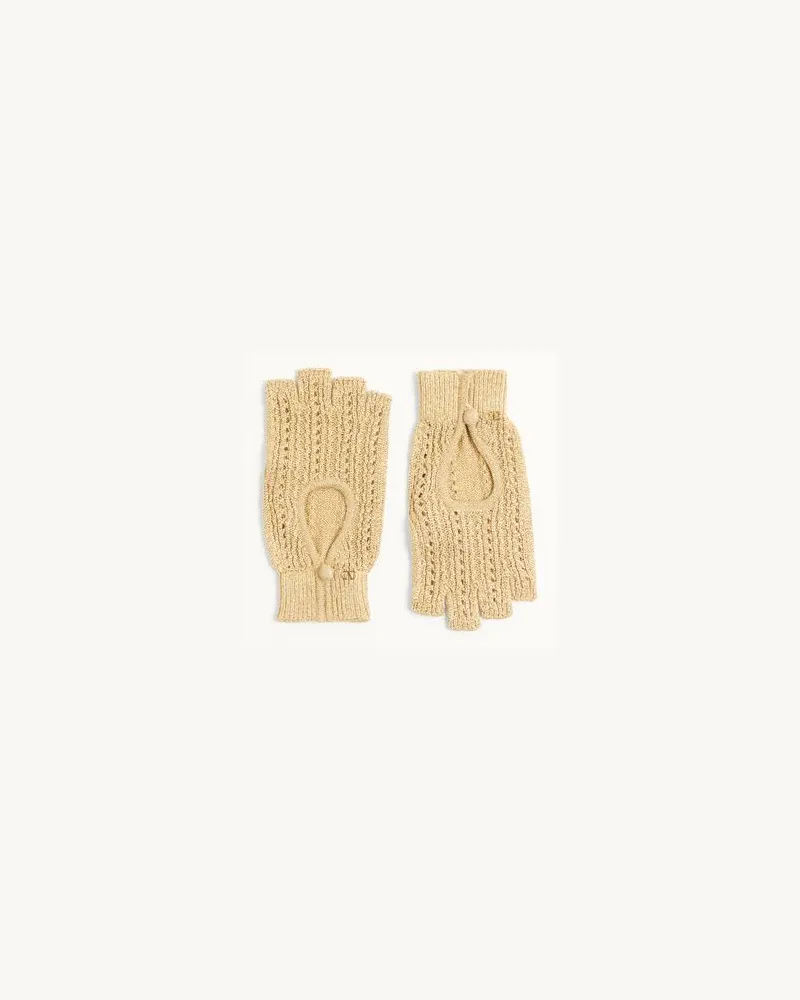 Valentino Garavani Fingerlose Strickhandschuhe Aus Lurex Frau GOLD Gold