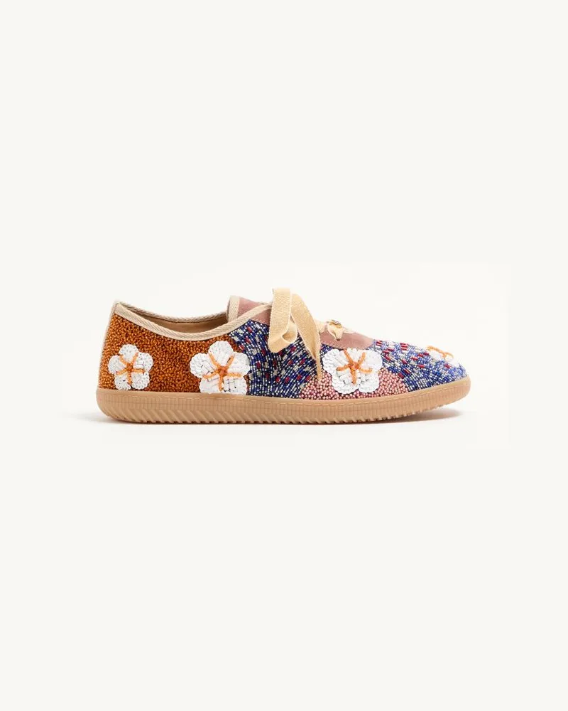 Valentino Garavani Cosmatesque Leder-Sneaker Mit Pailletten Und Blumenstickerei Mann MULTICOLOR Multicolor
