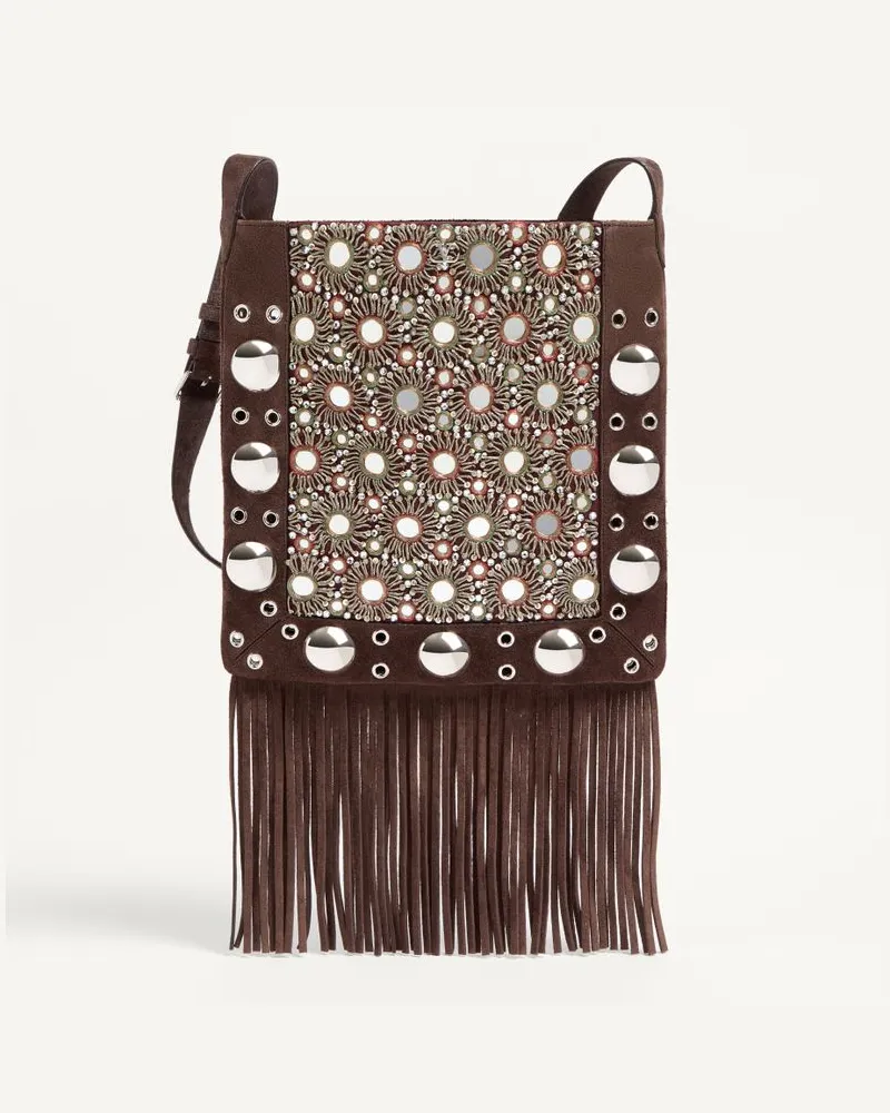 Valentino Garavani Valentino Garavani Nellcôte Schultertasche Mit Stickerei Mann TESTA DI MORO Testa