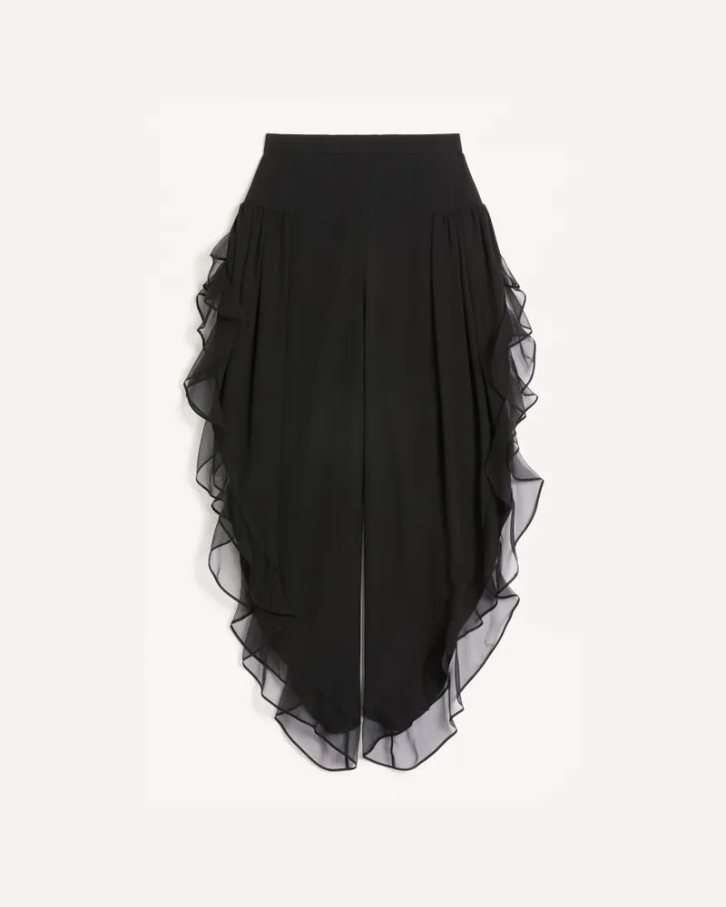 Valentino Garavani Georgette-Ballonhose Frau SCHWARZ Schwarz
