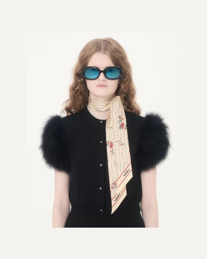 Valentino Garavani Papier Floreal Bandeau-Schal aus Seide Frau BUTTER Butter