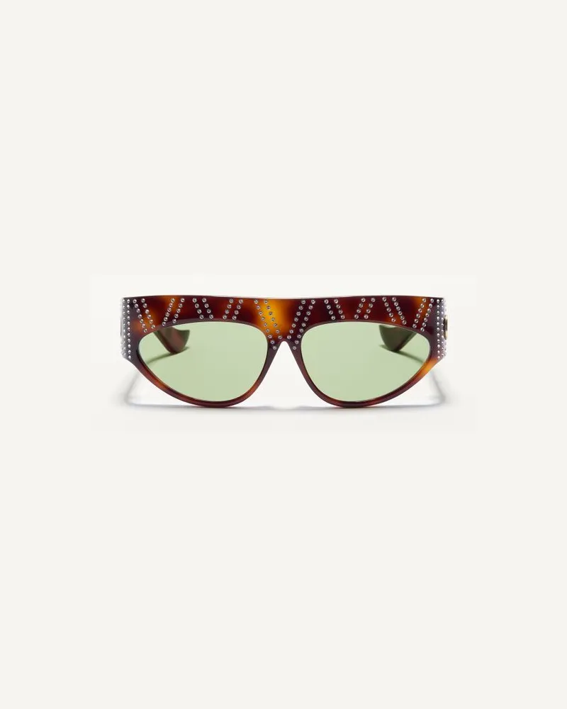 Valentino Garavani Geometrische Acetat-Brillen unisex HAVANA/GRÜN Havana