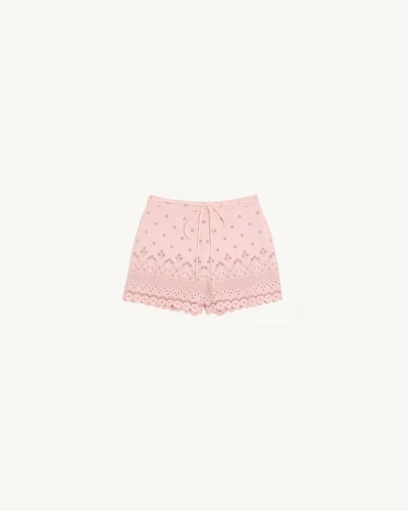 Valentino Garavani Sangallo-Shorts mit Fleur A Jours Blumenmotiv Frau ROSA Rosa