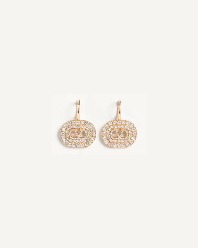 Valentino Garavani VLogo Signature Ohrringe aus Metall mit Swarovski-Kristallen Frau GOLD/CRYSTAL Gold