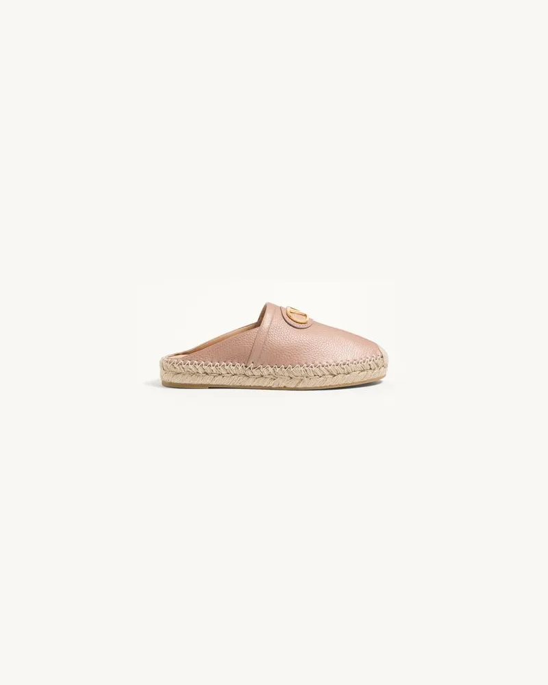 Valentino Garavani Vlogo Signature Mules Aus Genarbtem Kalbsleder 25 Mm Frau ROSE CANNELLE Rose