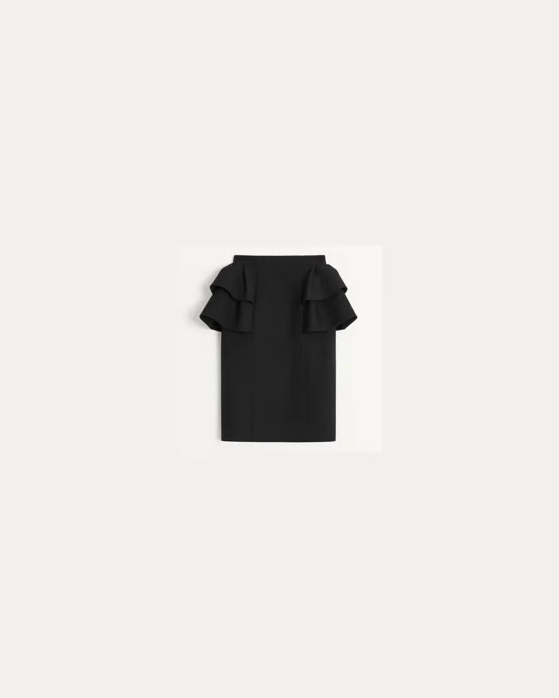 Valentino Garavani Crepe Couture Midirock Frau SCHWARZ Schwarz