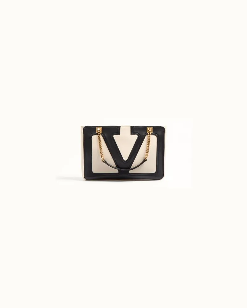 Valentino Garavani Valentino Garavani Viva Superstar Kleine Einkaufstasche Aus Nappaleder Frau BUTTER/SCHWARZ Butter