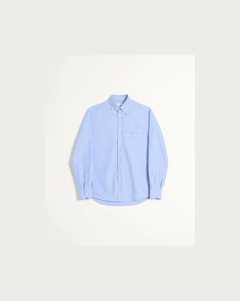 Valentino Garavani Baumwollhemd Mit Vlogo-Stickerei Mann HIMMELBLAU Himmelblau