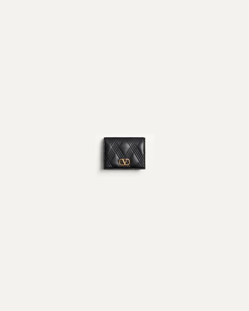 Valentino Garavani Valentino Garavani Quiltie 67 Brieftasche Aus Gestepptem Nappaleder Frau SCHWARZ Schwarz