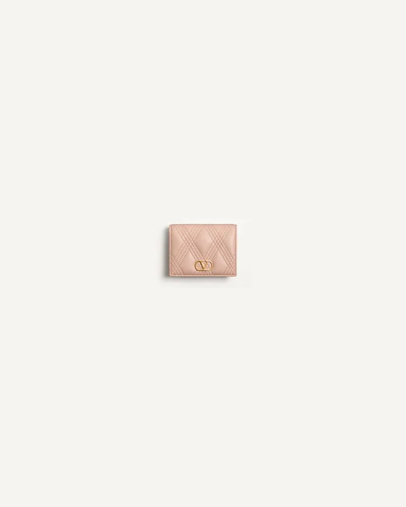 Valentino Garavani Valentino Garavani Quiltie 67 Brieftasche Aus Gestepptem Nappaleder Frau ROSE CANNELLE Rose