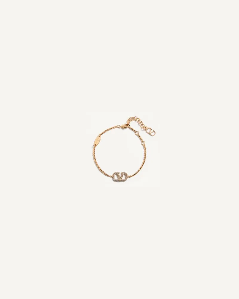 Valentino Garavani Armband Vlogo Signature Aus Metall Mit Swarovski®-Kristallen Frau GOLD/CRYSTAL Gold