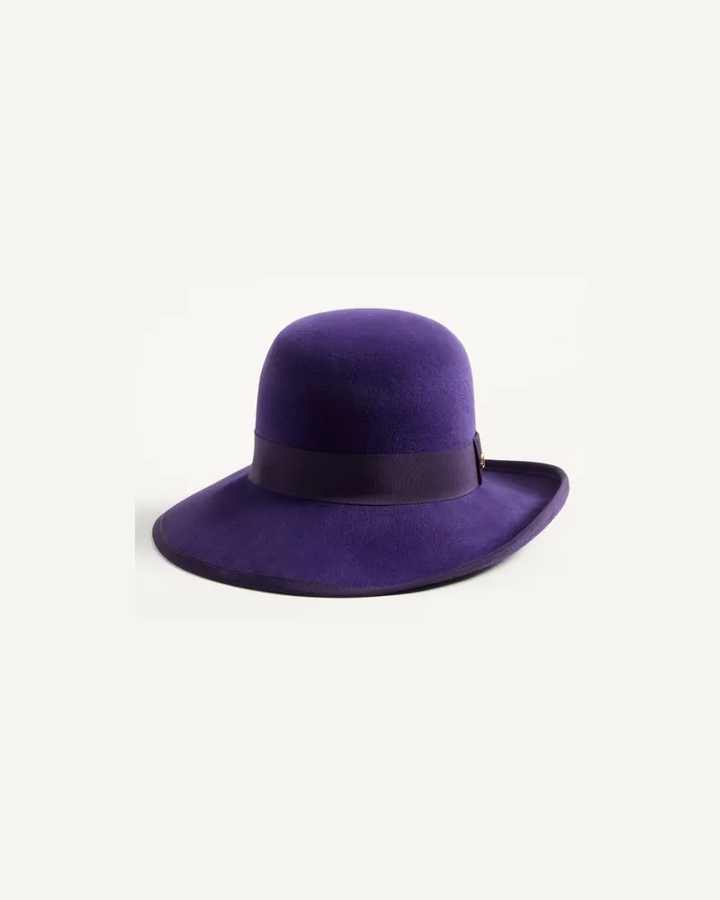 Valentino Garavani Vlogo Signature Hut Aus Lapin Frau VIOLETT Violett