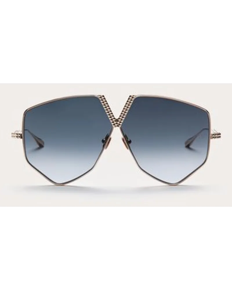 Valentino Garavani V - HEXAGON OVERSIZED FLIEGERBRILLE aus TITAN Platinum