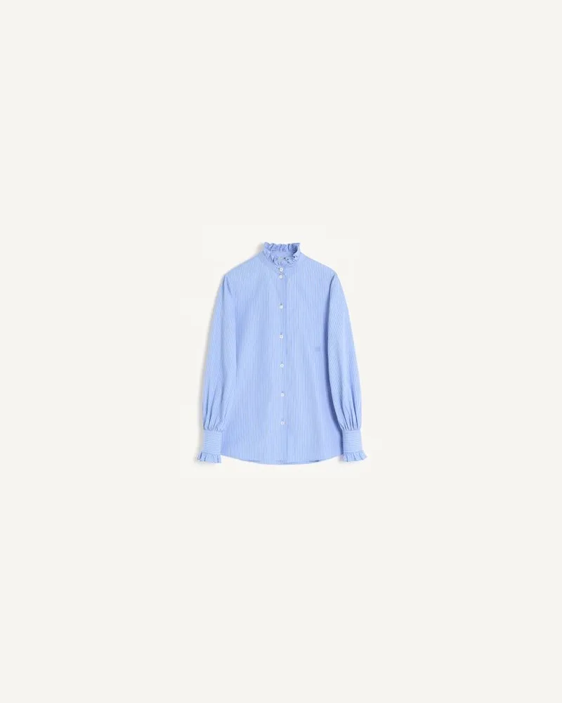Valentino Garavani Hemd Aus Classic Stripe Popeline Frau IRIS LILIAC Iris