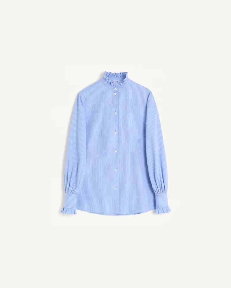 Valentino Garavani Hemd Aus Classic Stripe Popeline Frau IRIS LILIAC Iris