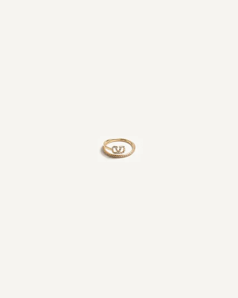 Valentino Garavani Ring Vlogo Signature Aus Metall Mit Swarovski®-Kristallen Frau GOLD Gold