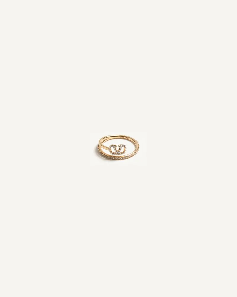 Valentino Garavani Ring Vlogo Signature Aus Metall Mit Swarovski®-Kristallen Frau GOLD Gold