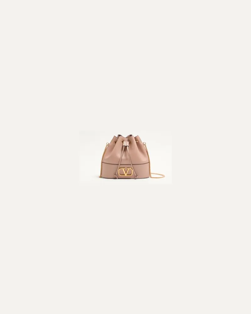 Valentino Garavani Kleine Bucket Bag Aus Nappa Mit Vlogo Signature Kettenriemen Frau ROSE CANNELLE Rose