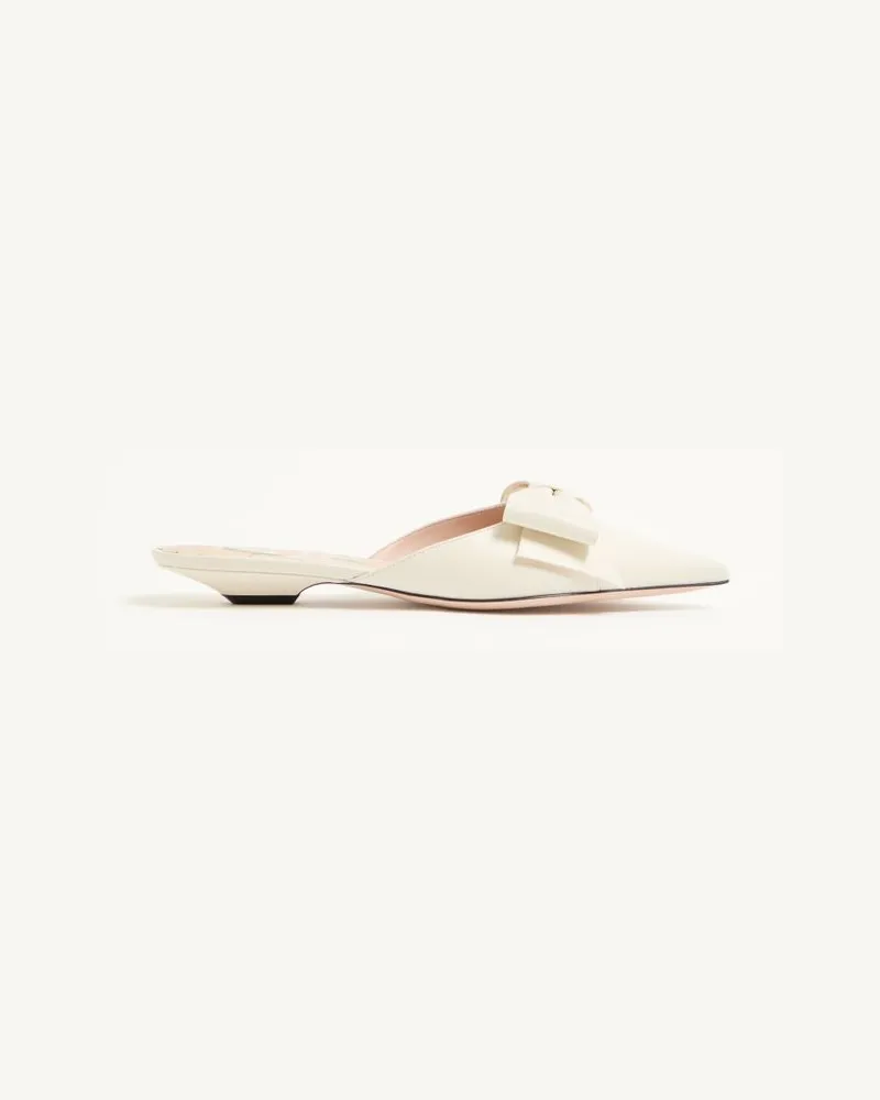 Valentino Garavani Bowow Ziegenleder-Mules, 20 mm Frau ELFENBEIN Elfenbein