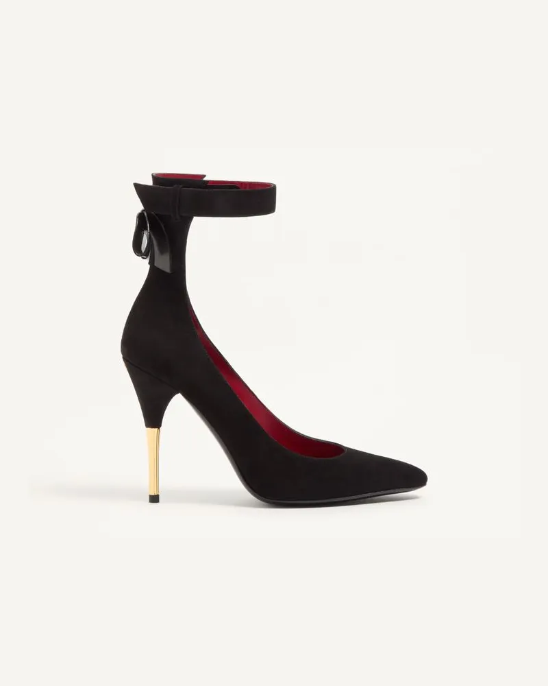 Valentino Garavani Fatale Wildlederpumps, 105 mm Frau SCHWARZ Schwarz