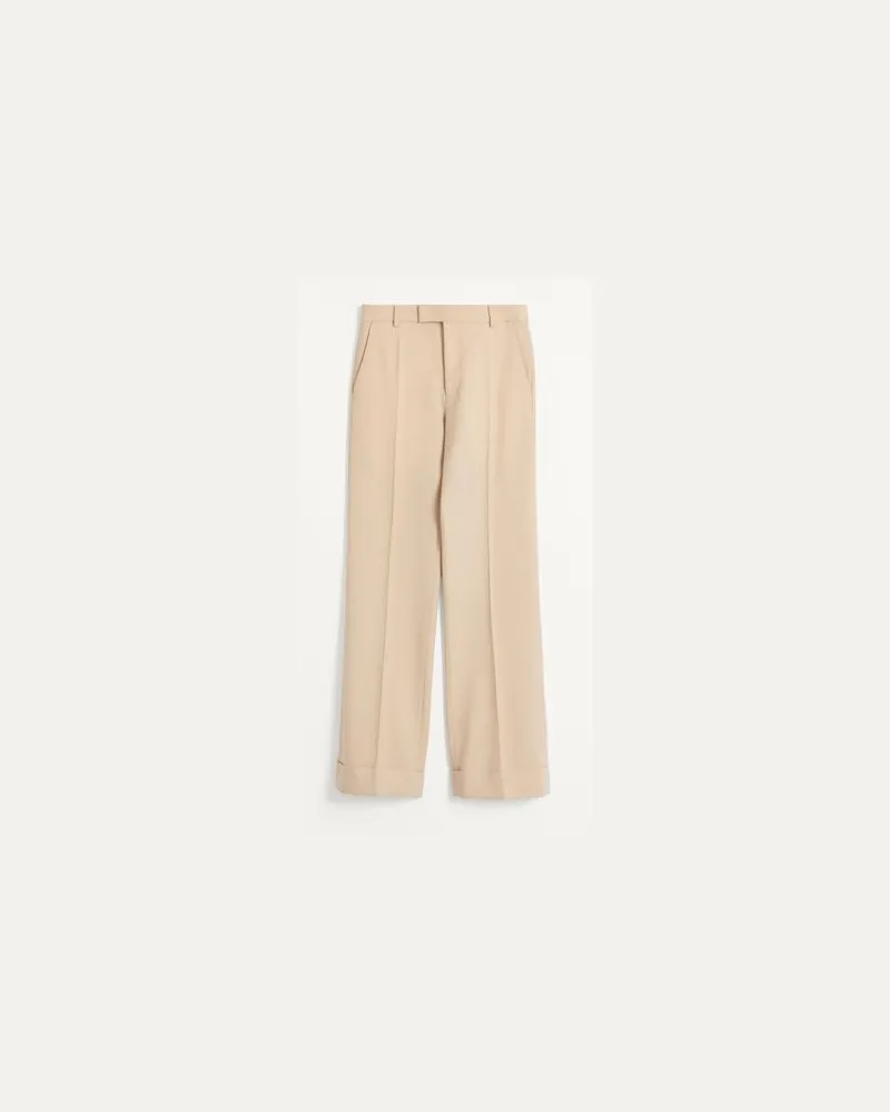 Valentino Garavani Hose Aus Wollgabardine Mit Aufschlägen Mann BUTTER Butter