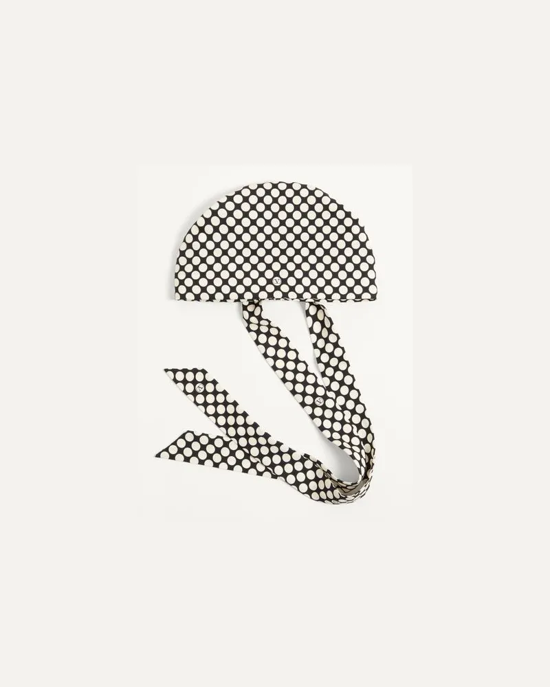 Valentino Garavani Escape Bandana Aus Baumwolle Und Seide Frau SCHWARZ/WEISS Schwarz