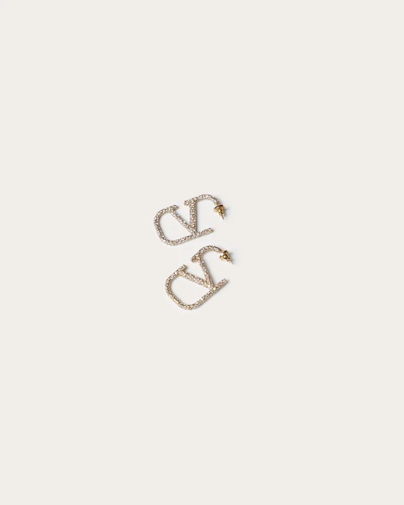 Valentino Garavani Vlogo Signature“ Ohrringe Aus Metall Mit Swarovski®-Kristallen Frau GOLD Gold