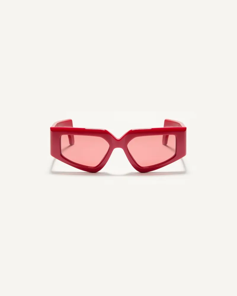Valentino Garavani Geometrische Acetat-Brillen Frau ROT Rot
