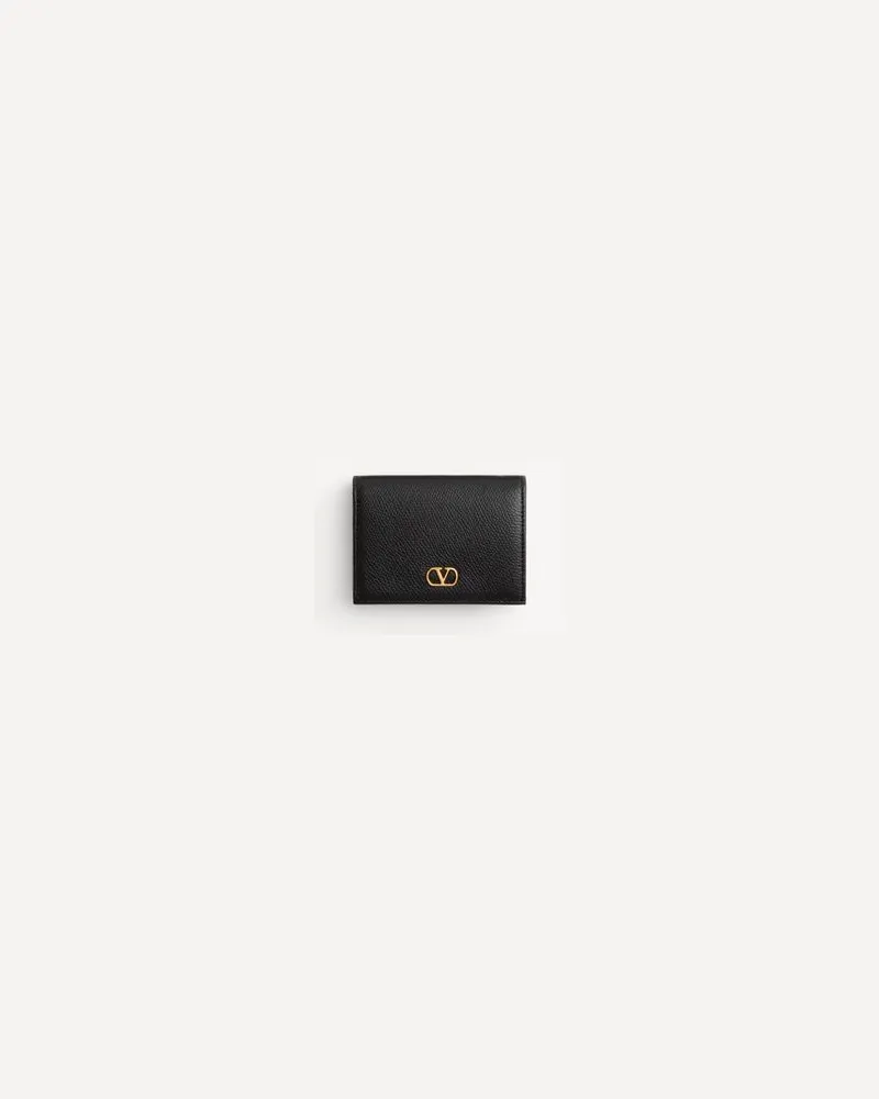 Valentino Garavani Portefeuille VLogo Signature En Cuir De Veau Grainé Frau SCHWARZ Schwarz