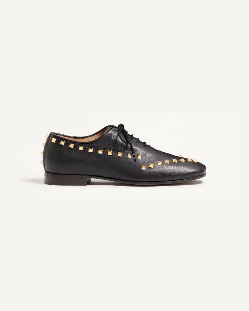 Valentino Garavani Derby Rockstud aus Ziegenleder Mann SCHWARZ Schwarz