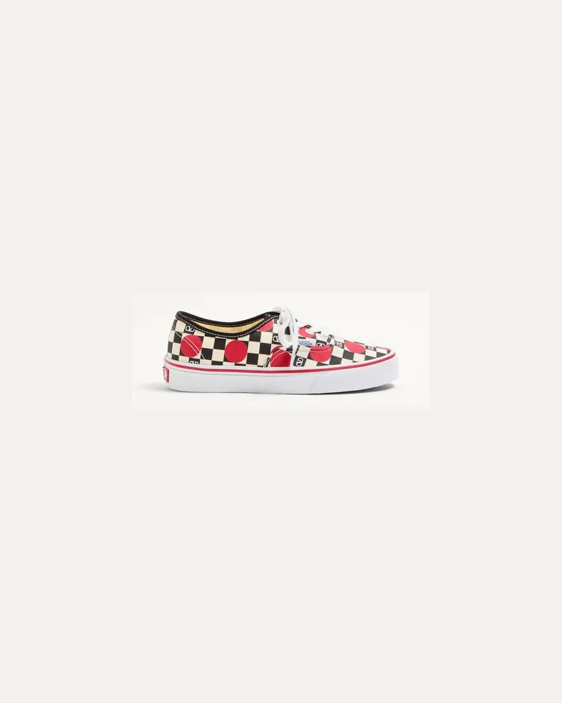 Valentino Garavani Valentino Garavani And Vans Low-Top-Sneaker aus Stoff mit VLogo Schachbrettmuster und Punktedetails Frau BUTTER/SCHWARZ/ROUGE PUR Butter
