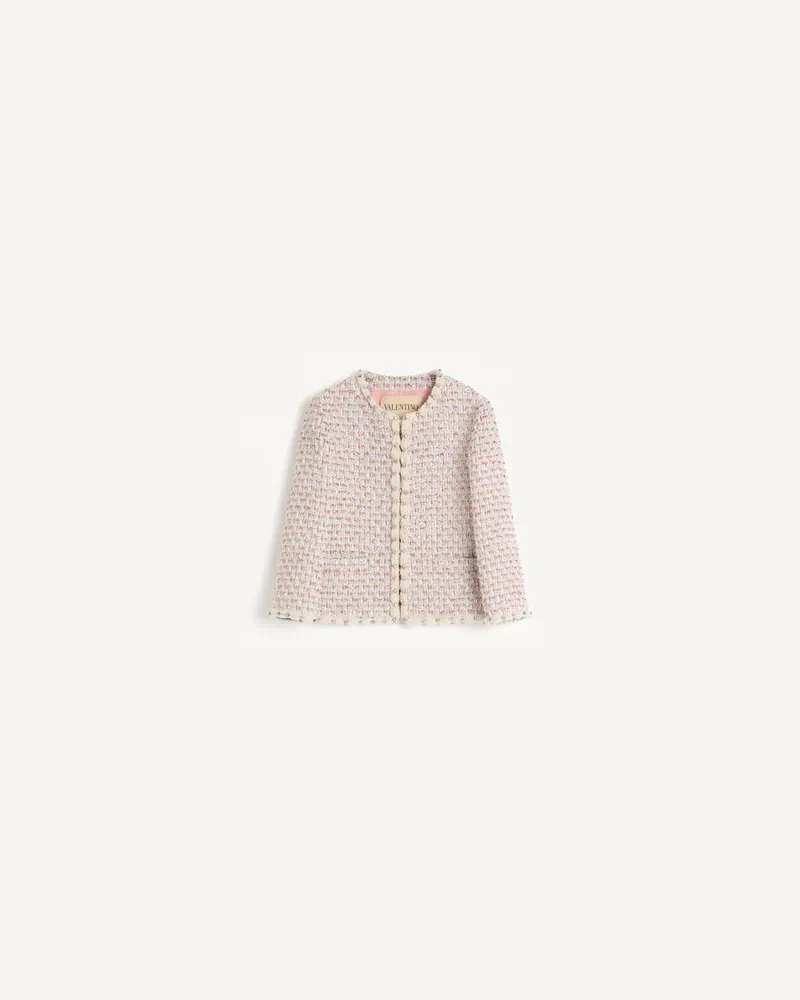 Valentino Garavani Bestickte Jacke Aus Ribbon Tweed Frau MULTICOLOR Multicolor