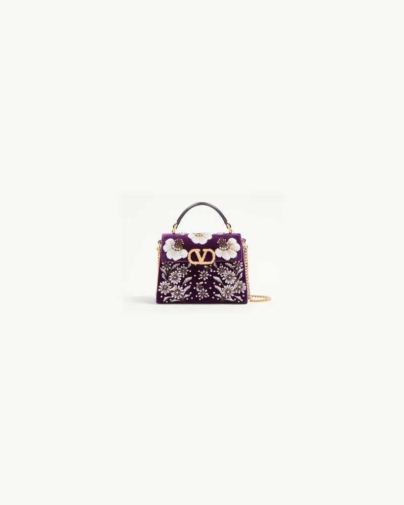Valentino Garavani Valentino Garavani Vsling Mini- Handtasche Mit Stickerei Und Schmuck-Logo Frau VIOLETT Violett