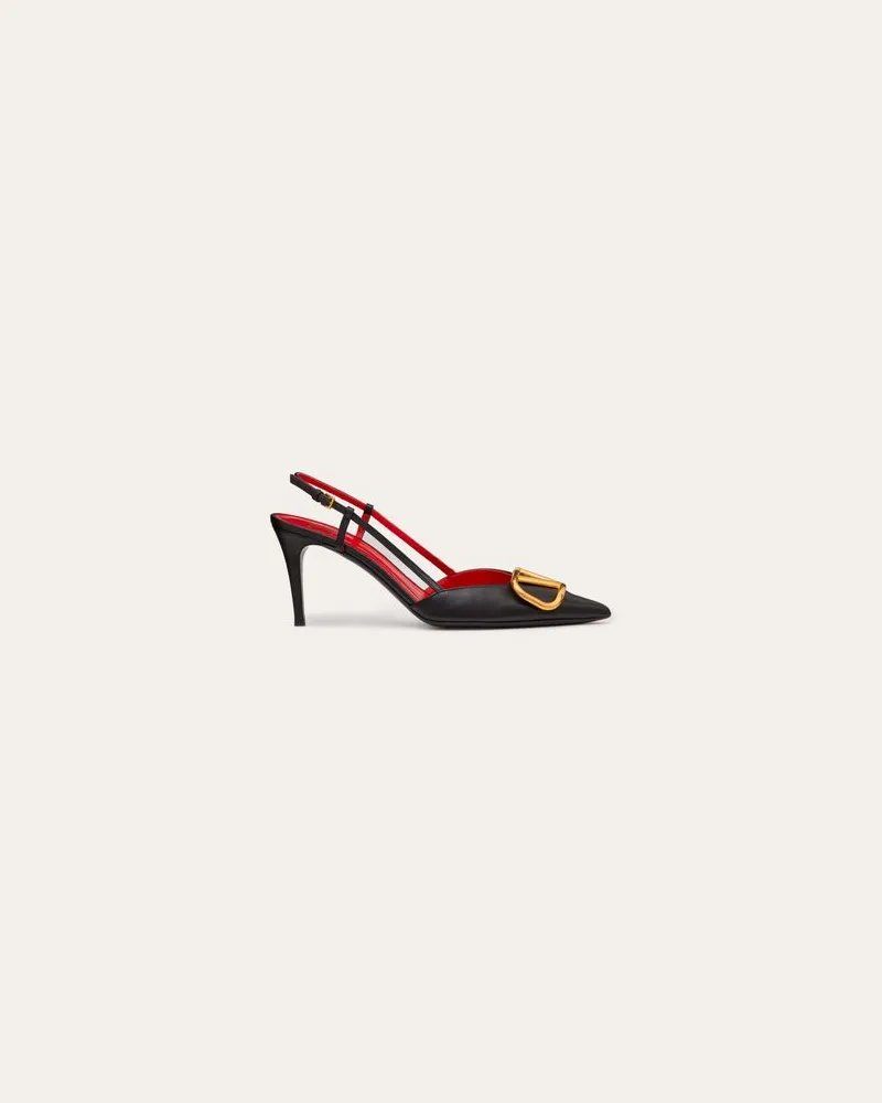 Valentino Garavani Slingback-Pumps Vlogo Signature Aus Kalbsleder Mit 80 Mm-Absatz Frau SCHWARZ Schwarz